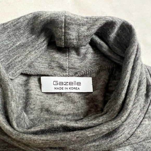 Gazelle Women's Small Gray Lightweight Thin Turtleneck Long Sleeve Shirt NWT - Picture 8 of 9